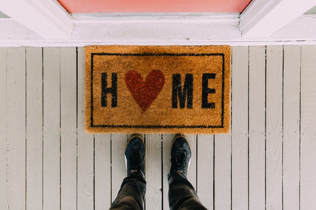 Welcome sign at the entrance of a home