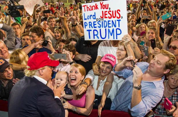 White evangelists adoring trump.