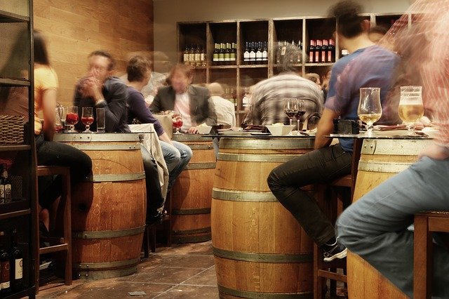 Men drinking at a bar