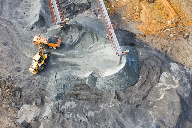 Mining, Yellow Excavator