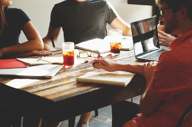 Group of people around a table