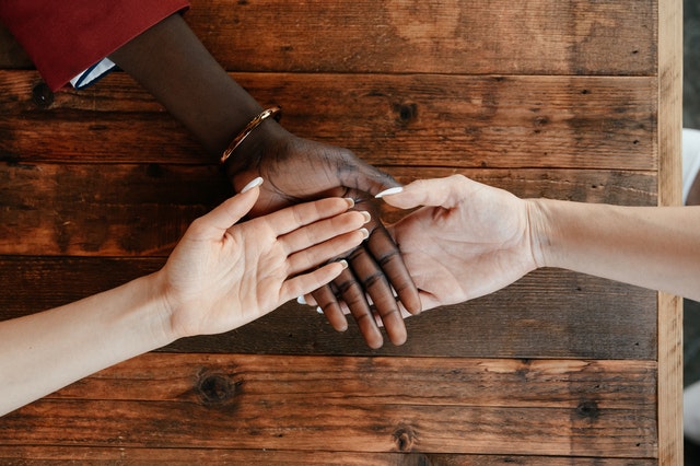 Female hands together