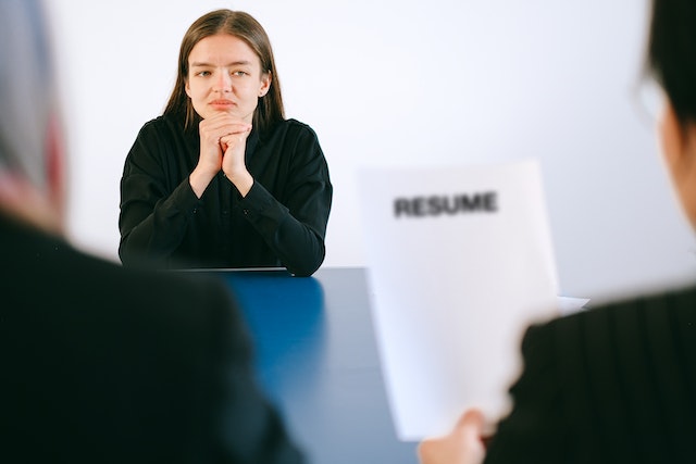 Women being interviewed for a job