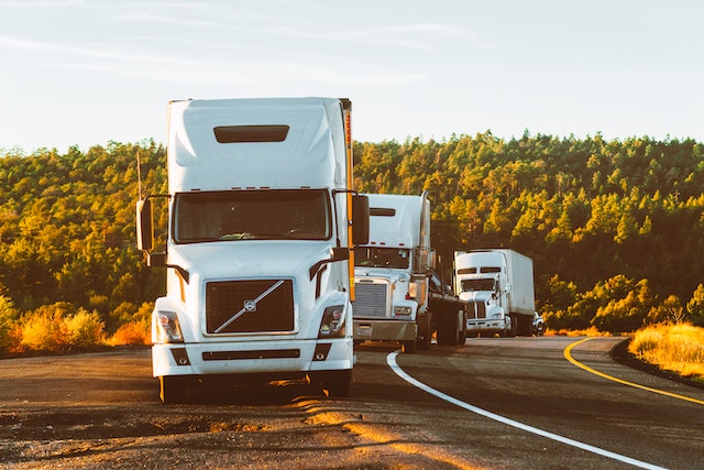 Line of trucks