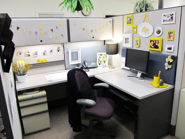 Decorated office cubicle