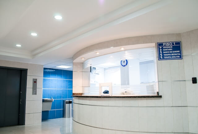 counter at a health facility