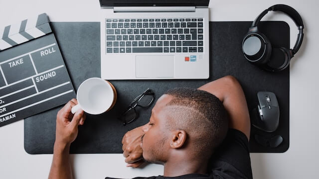 Person feeling burnout at work