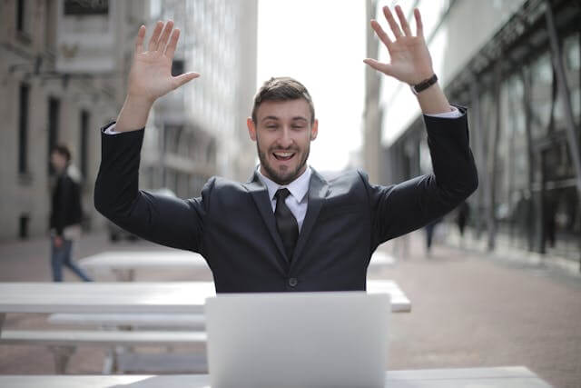 Man with a business suit.