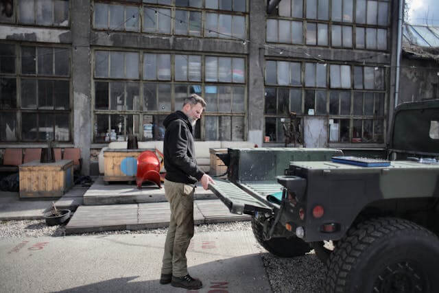 Man working on his car